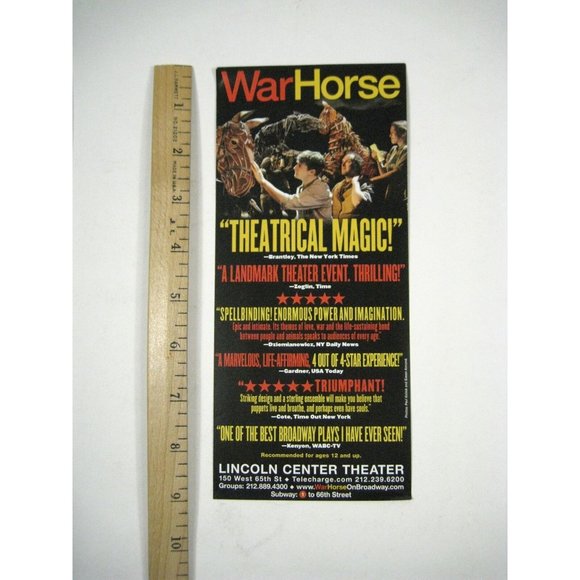 Warhorse Playbill July 2011 Lincoln Center Theater Ticket Matt Doyle Horse - Picture 7 of 10